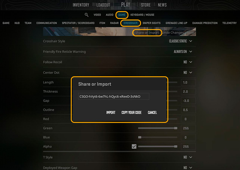 Rosa fadenkreuz in CS2: Import-codes und einstellung der sichtbarkeit - Фото 1