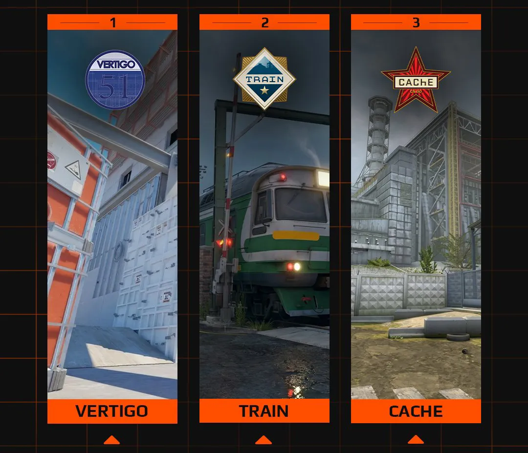 Революция на FACEIT: Игроки сами выберут 8-ю карту для Season 8 - Cache, Train или Vertigo?