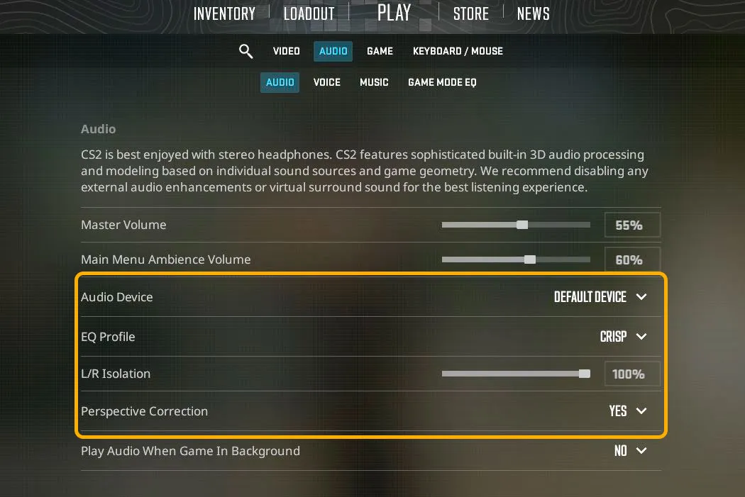 Configuration du son dans CS2: Entendre les bruits de pas avant de voir l'ennemi - Фото 1